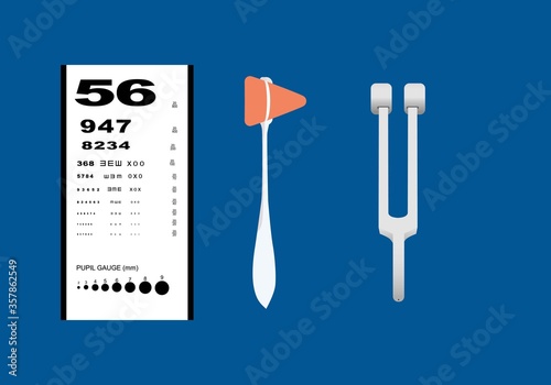 Set of neurological examination instruments