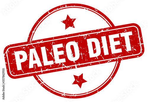 paleo diet grunge stamp. paleo diet round vintage stamp