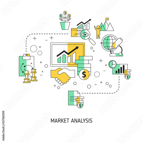 Market analysis vector concept