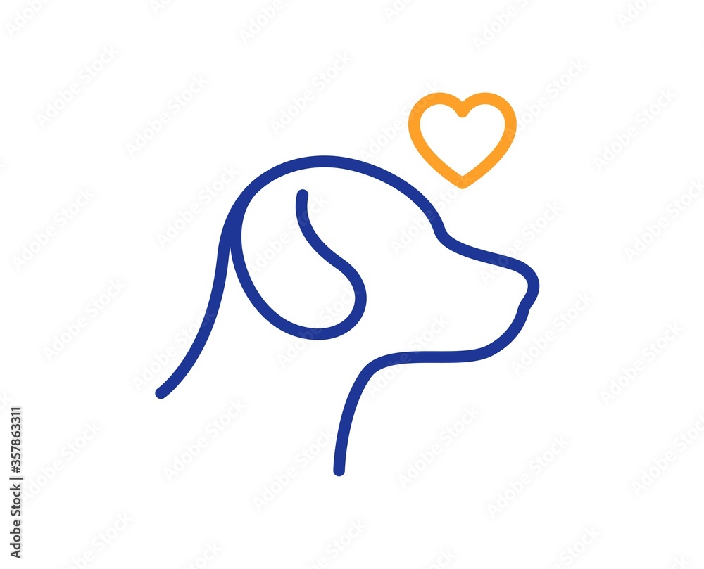 Pets care line icon. Veterinary clinic sign. Dog health symbol. Colorful thin line outline concept. Linear style pets care icon. Editable stroke. Vector Pets care line icon. Veterinary clinic sign. Dog health symbol. Colorful thin line outline concept. Linear style pets care icon. Editable stroke. Vector