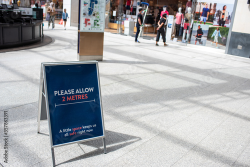 Oxford, Oxfordshire, United Kingdom,15 June 2020: Shops and stores are back open re-open in the UK as coronavirus covid restrictions are lifted 2m social distance