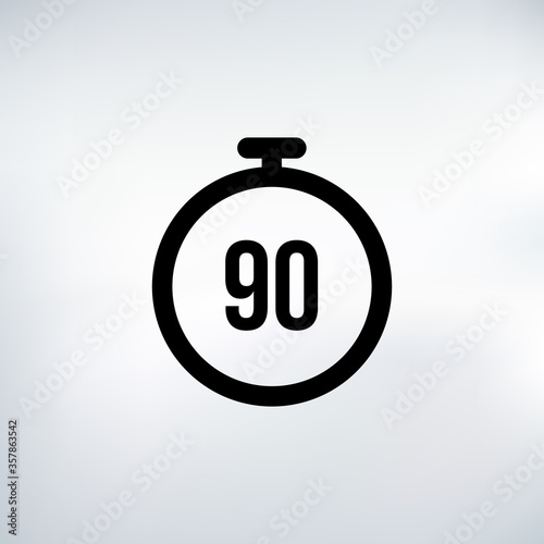 90 seconds Countdown Timer icon set. time interval icons. Stopwatch and time measurement. Stock Vector illustration isolated on white background.