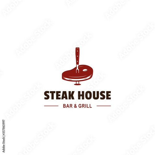 Steak House or Meat Store Vintage Typography Labels, Emblems, Logo Templates.