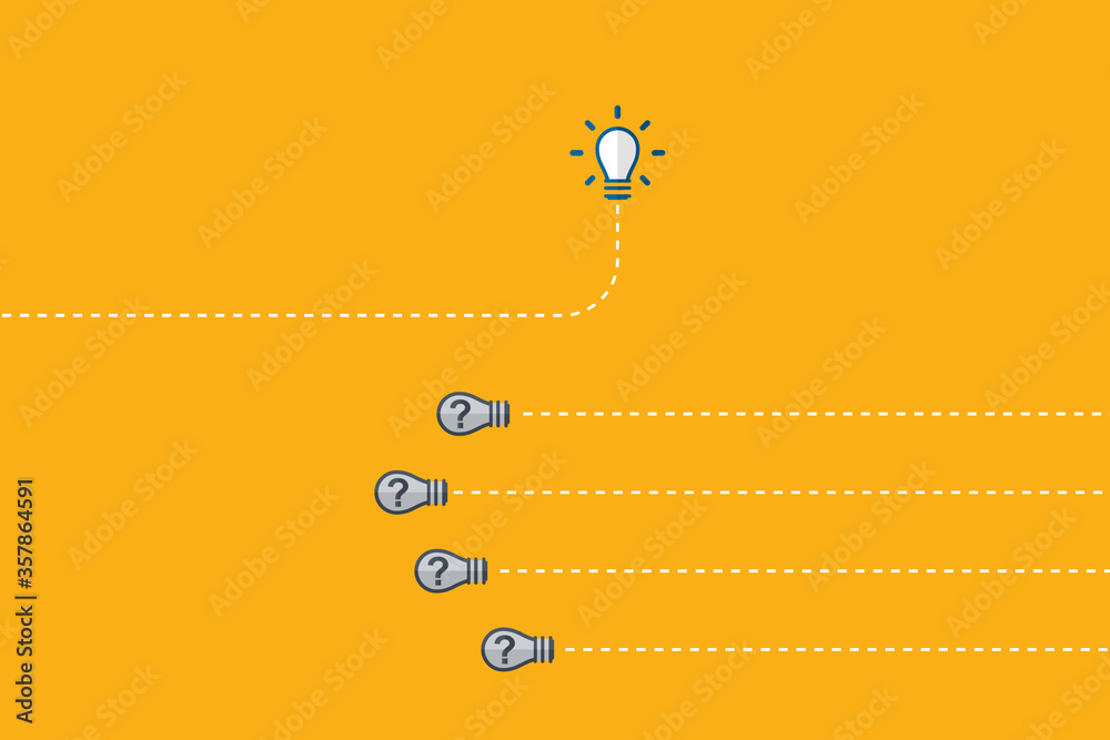 Fototapeta premium Think differently - Being different, taking risky, move for success in life -The graphic of light bulb also represents the concept of courage, enterprise, confidence, belief, fearless, daring. 