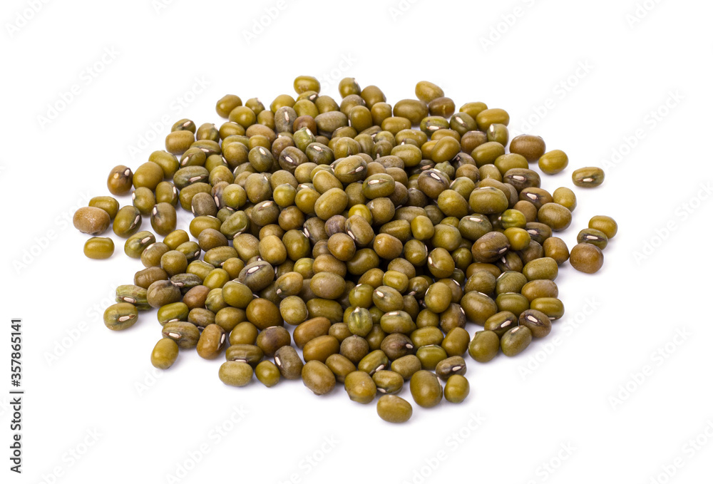 Whole dried mung beans isolated on a white background Whole dried mung beans isolated on a white background