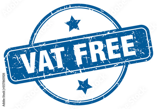 vat free grunge stamp. vat free round vintage stamp