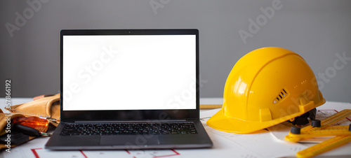 laptop and construction items