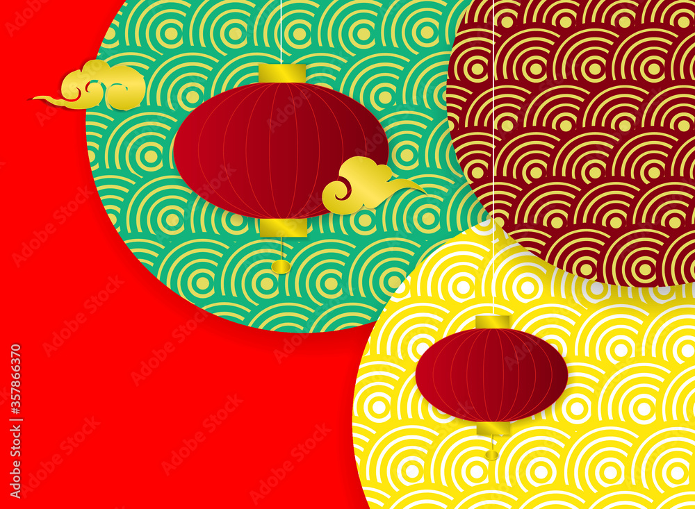 vector of abstract chinese new year graphic and background