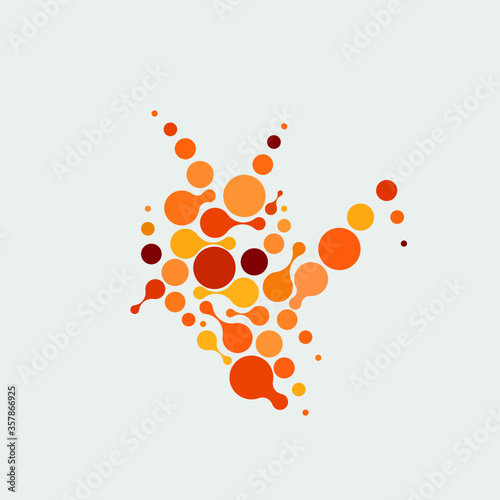 abstract color on white molecules.