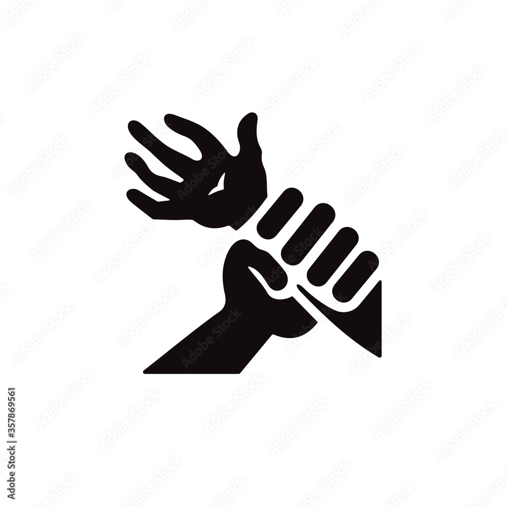 Obraz premium Stop violence icon. No bullying sign. Prohibition of domestic violence. Stop crimes.