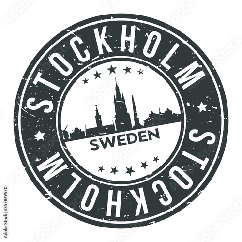 Photography Stockholm Sweden Europe Stamp Logo Icon Symbol Design Skyline City
