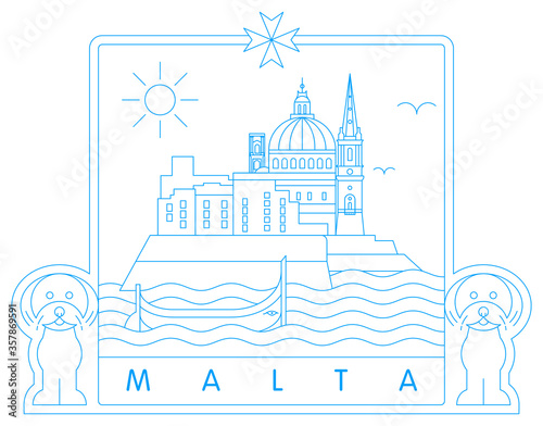 Malta symbols vector illustration and typography design  photo
