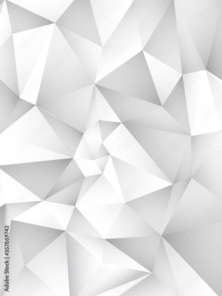 Abstract white background with triangular polygons