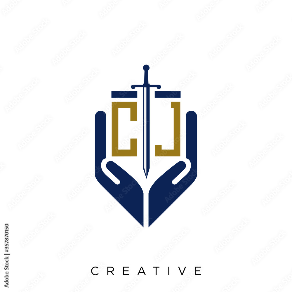 Obraz premium cj logo design vector