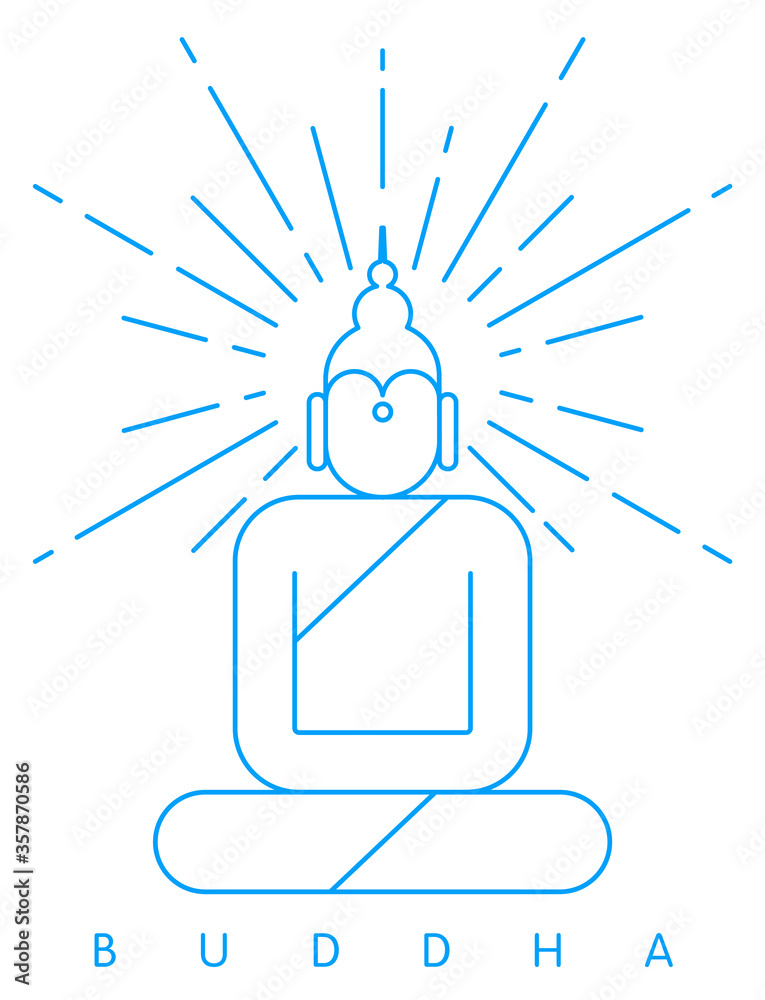 Buddha vector illustration and typography design, Thailand Buddha vector illustration and typography design, Thailand