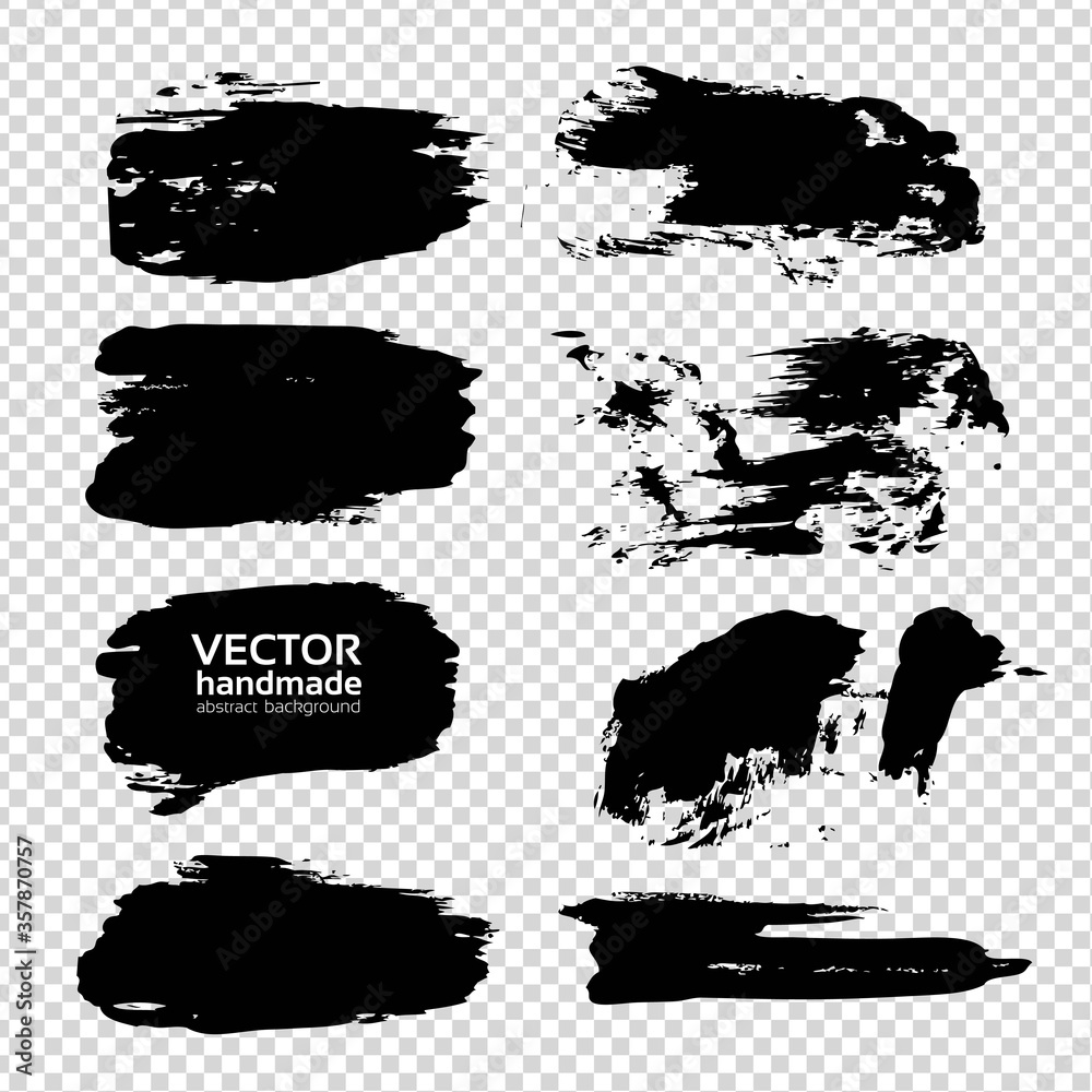 Abstract textured smooth strokes set on imitation transparent background Abstract textured smooth strokes set on imitation transparent background