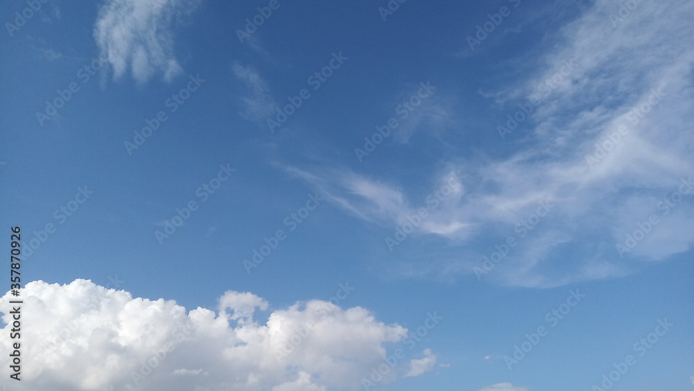 beautiful white clouds in the sky, abstract background, natural