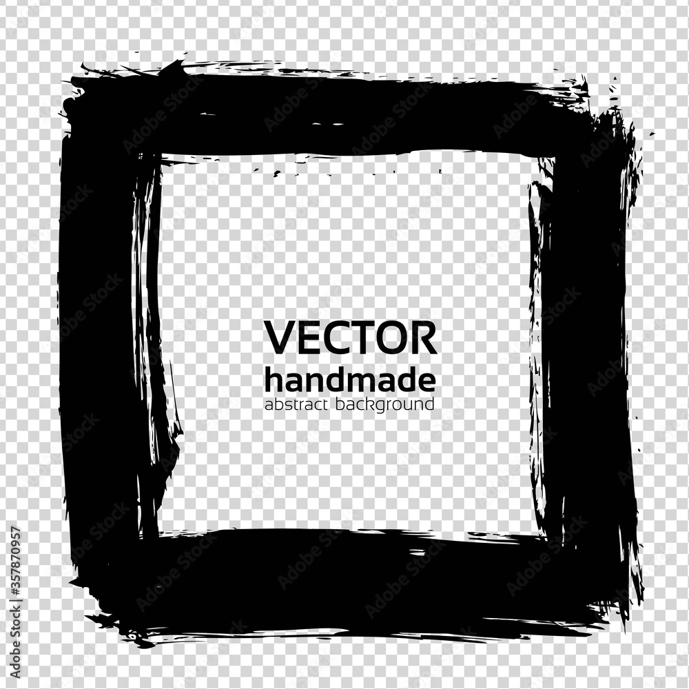 Square frame from abstract textured black long big smooth strokes on imitation transparent background Square frame from abstract textured black long big smooth strokes on imitation transparent background