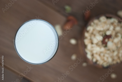 close up of a glass of milk