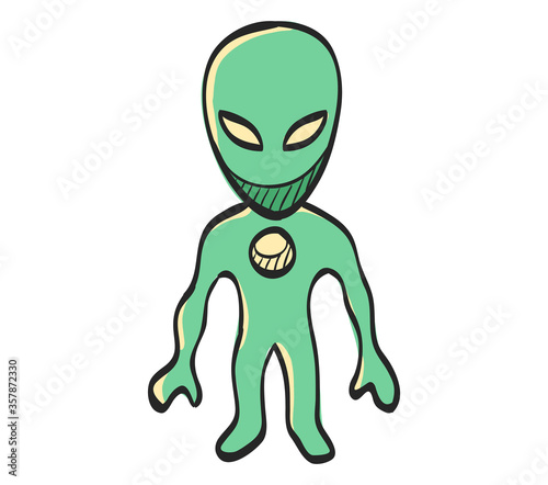 Color Sketch Icon Alien
