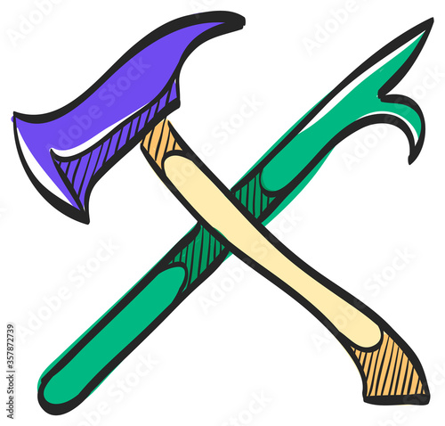 Color Sketch Icon Fireman tools