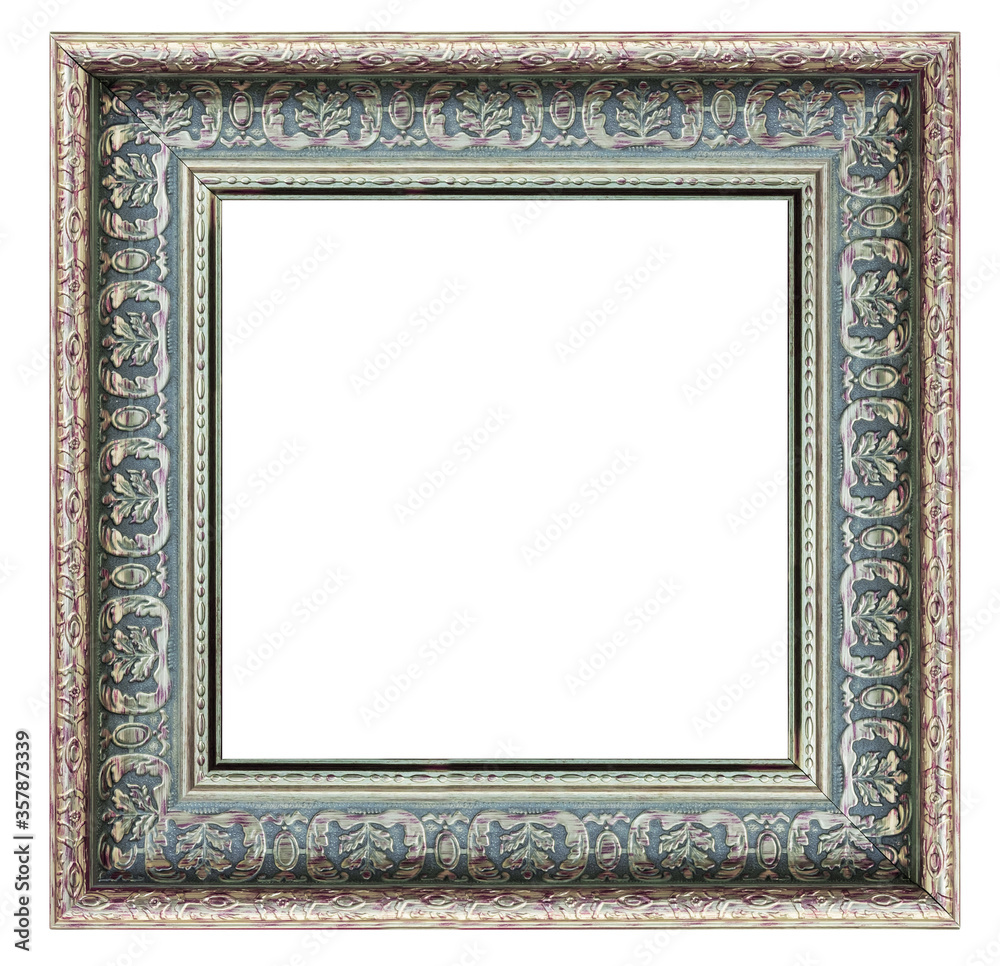 Old style silver frame isolated on a white background Old style silver frame isolated on a white background