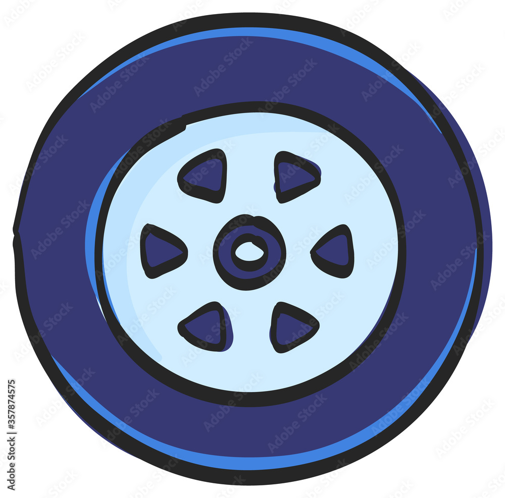 Color Sketch Icon Car tyre