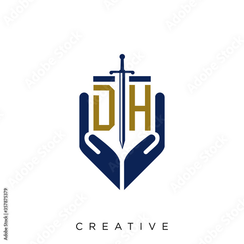 dh logo design vector 