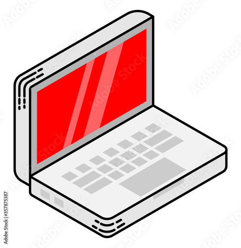 Laptop icon in isometric style. Technology vector illustration.