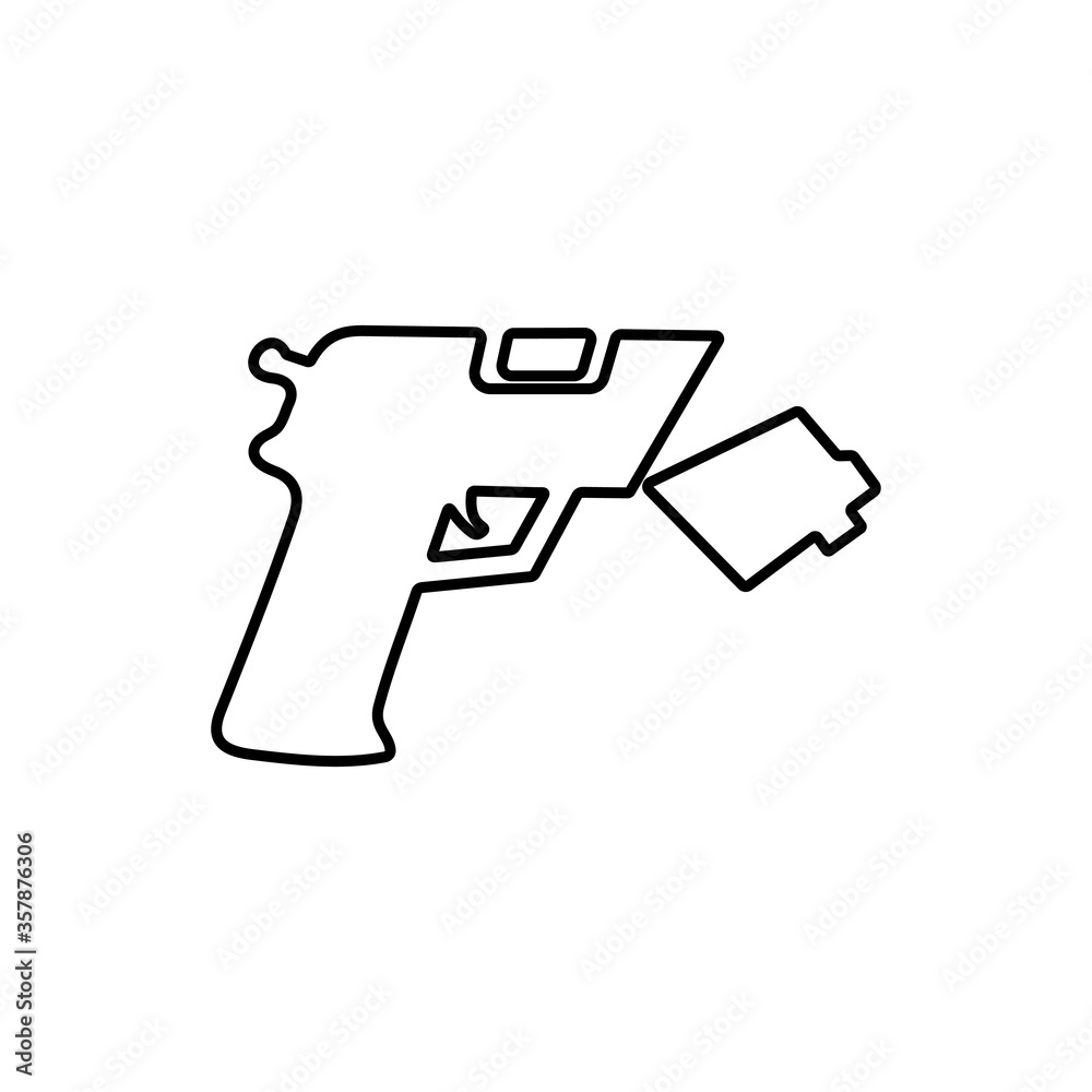 Stop gun violence icon illustration. No gun, ban weapons symbol. Gun prohibition sign.