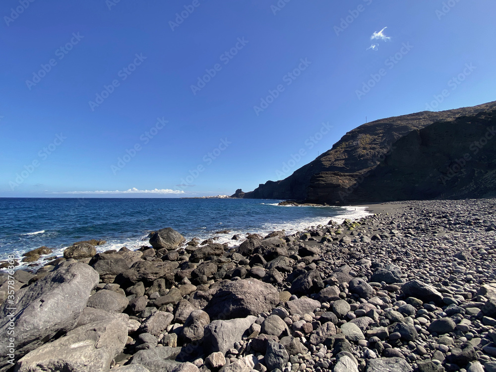 Playa de Guayedra en la isla de Gran Canaria, España