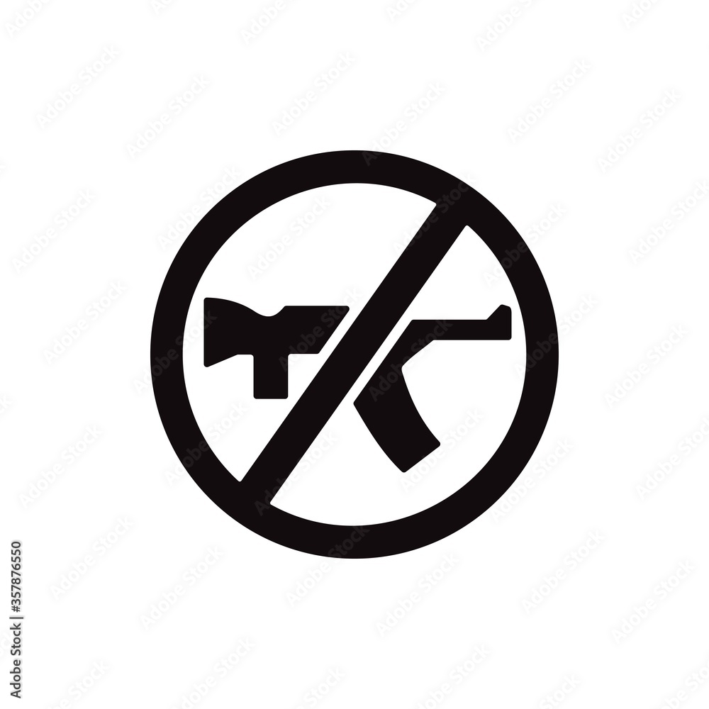 Stop gun violence icon illustration. No gun, ban weapons symbol. Gun prohibition sign. Stop gun violence icon illustration. No gun, ban weapons symbol. Gun prohibition sign.