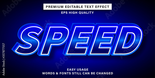 Editable text effect speed