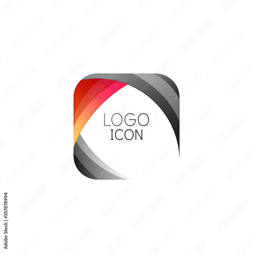 Business trendy geometric square logo design template with bright clean colors Business trendy geometric square logo design template with bright clean colors