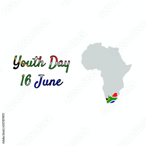 youth day south africa 16 june celebration. vector map south africa illustration.illustration logo youth day south africa. EPS10