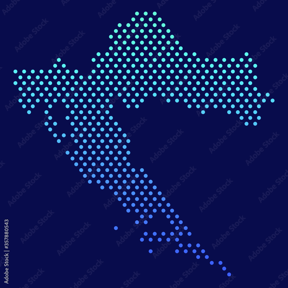 Croatia Dotted Map Vector Round Design Gradient Art