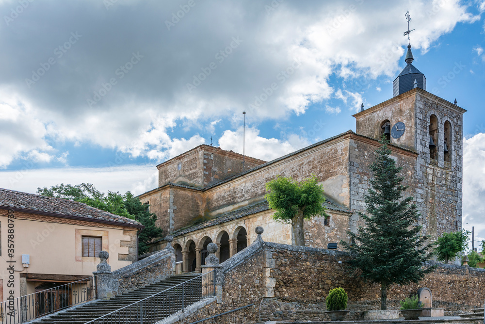 The parish church, dedicated to Saint Nicholas, patron of Fresno de Cantespino in Segovia (Spain)