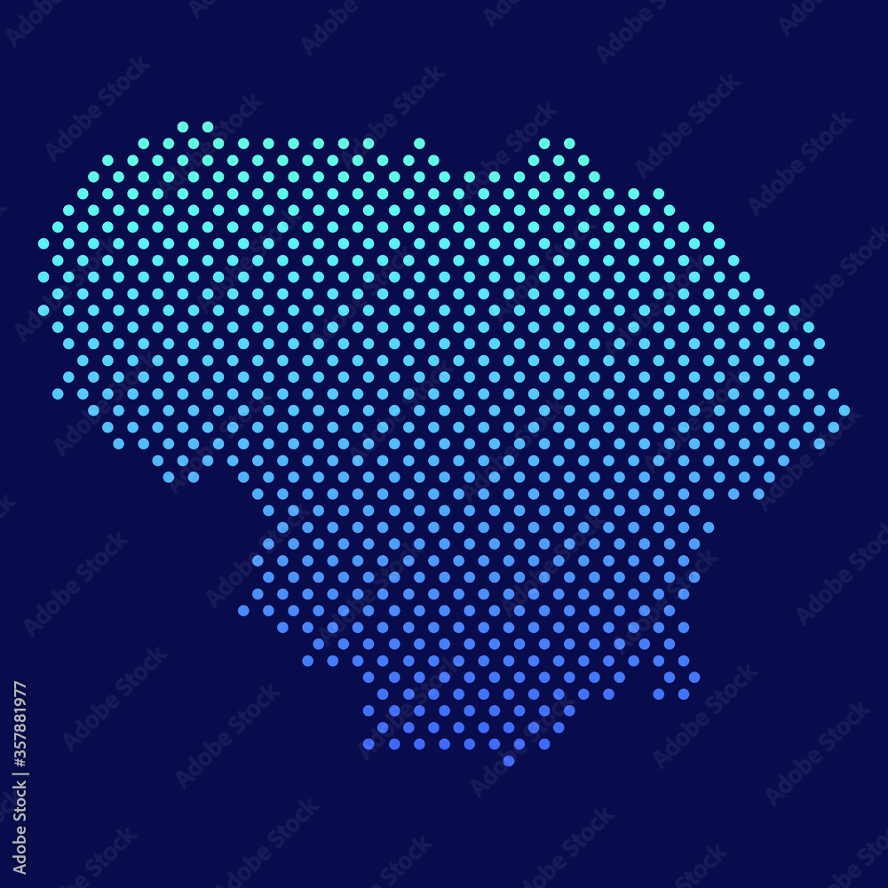 Lithuania Dotted Map Vector Round Design Gradient Art