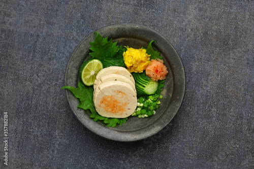 ankimo, steamed monkfish liver, japanese cuisine photo