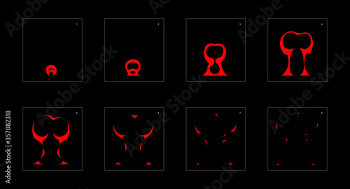 Fire explosion effect. Explosion Animation effect. Animation Sprite sheet for games, cartoon or animation. vector style animation effect 1196.