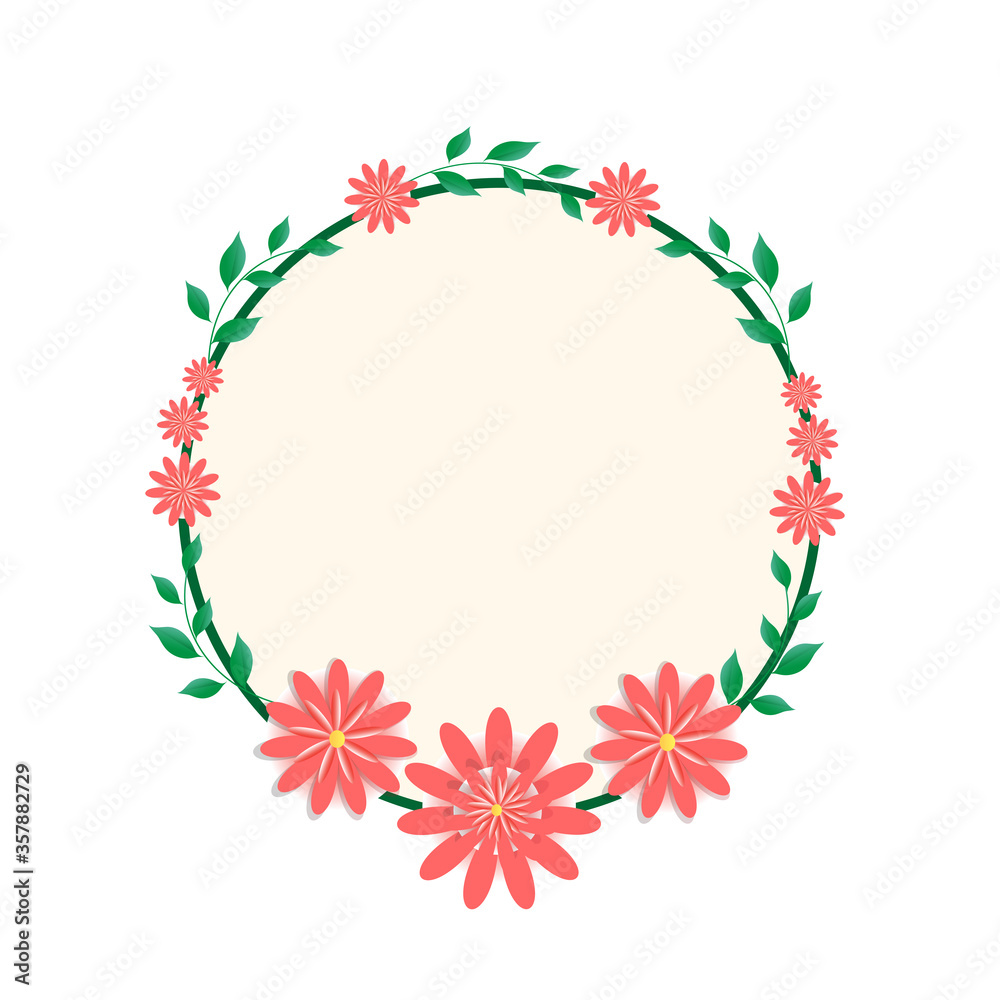 Summer pattern of bright flowers and green leaves Summer pattern of bright flowers and green leaves