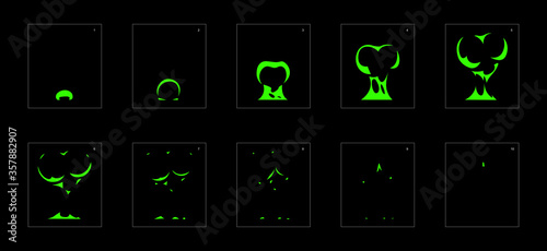 liquid explosion effect. Explosion Animation effect. Animation Sprite sheet for games, cartoon or animation. vector style animation effect 1203.