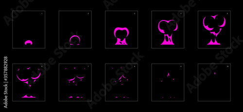 Poison explosion effect. Explosion Animation effect. Animation Sprite sheet for games, cartoon or animation. vector style animation effect 1204.