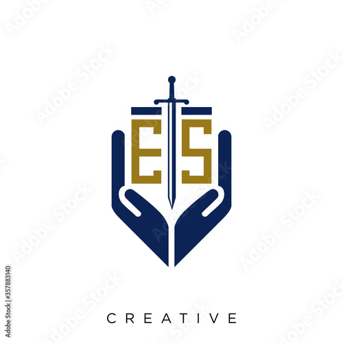 es logo design vector icon