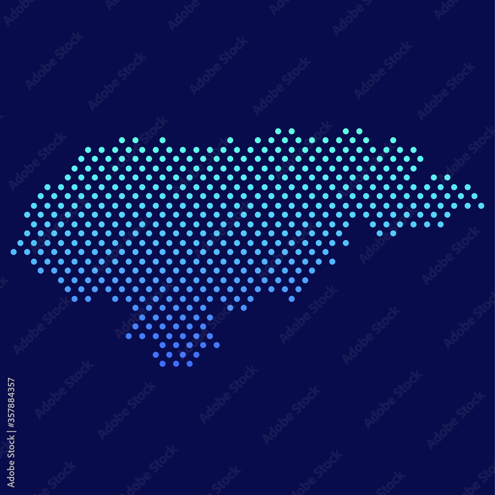 Fototapeta premium Honduras Kropkowane Mapa Wektor Okrągły Projekt Gradientu Art
