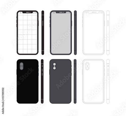 Blueprint Mobile Phone Wireframe App Template Dark