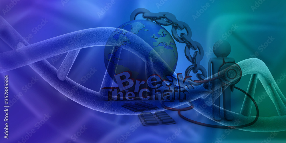 Obraz premium 3d render of dna structure, abstract background