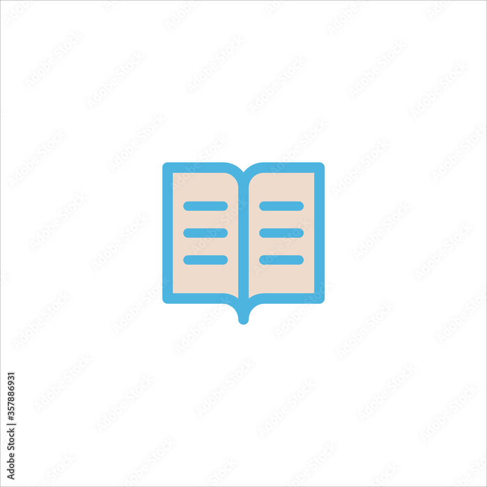 Obraz premium book icon flat vector logo design trendy