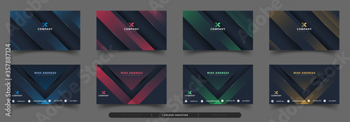 id business card with 4 color variation template