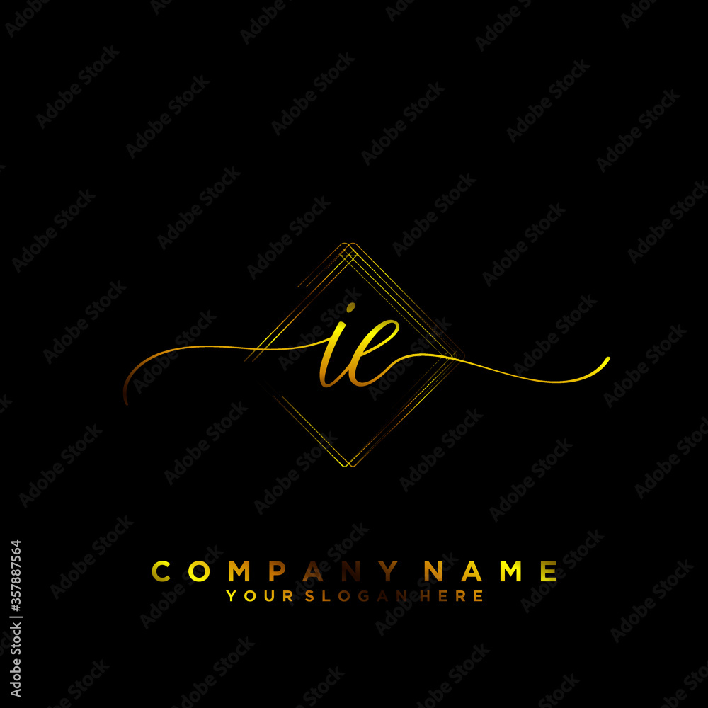 IE Initial handwriting logo vector IE Initial handwriting logo vector